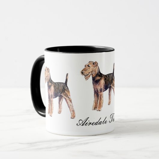 Airedale Terrier Ceramic Mok (Voorkant links)