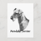 Airedale Terrier Charcoal Briefkaart (Voorkant)