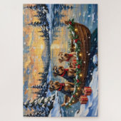 Airedale Terrier Christmas Boat Holiday Legpuzzel (Verticaal)