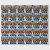 Airedale Terrier Christmas Red Truck Holiday Cadeaupapier (Vlak)