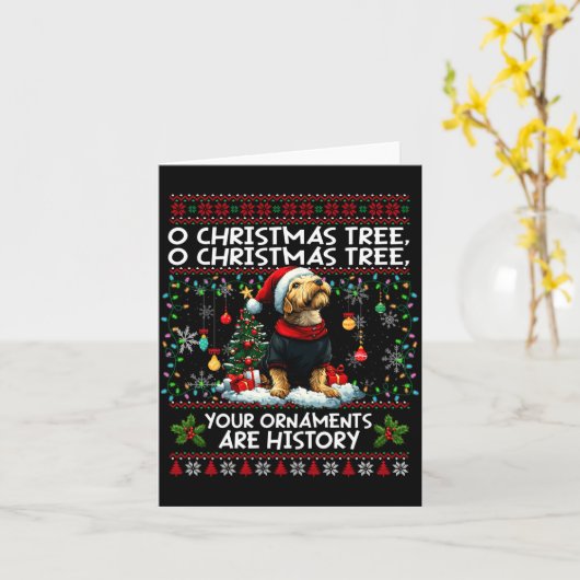 Airedale Terrier Christmas Tree Decorations Dog Lo Kaart (Gele Bloem)