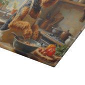 Airedale Terrier Cooking in Kitchen Snijplank (Hoek)