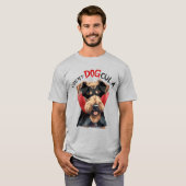 Airedale Terrier Count DOGcula Funny Dog Lover T-shirt (Voorkant volledig)