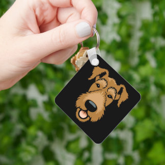 Airedale Terrier Cute Puppy Dog Face Sleutelhanger
