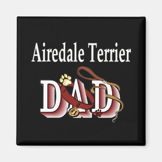Airedale Terrier Dad Magnet (Voorkant)
