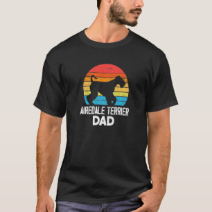 Airedale Terrier Dad Retro voor Hondenliefhebbers T-shirt