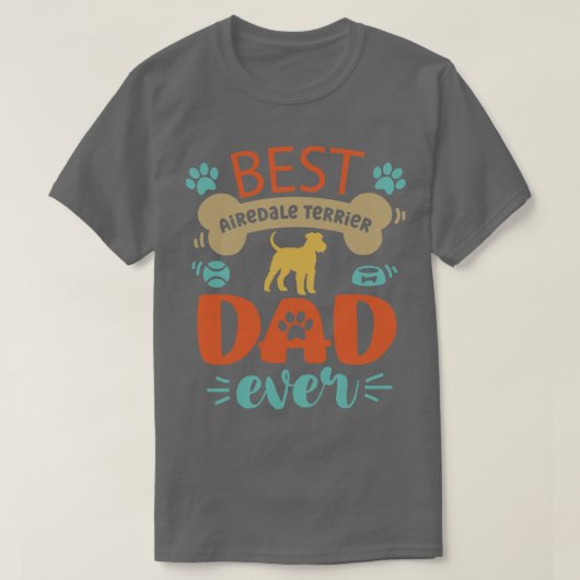 Airedale Terrier Dad T-shirt (Design voorkant)