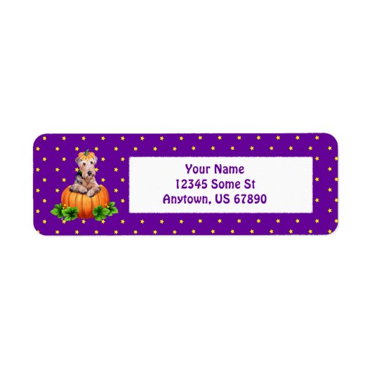 Airedale Terrier Dale-O-Lantern-labels Etiket (Voorkant)