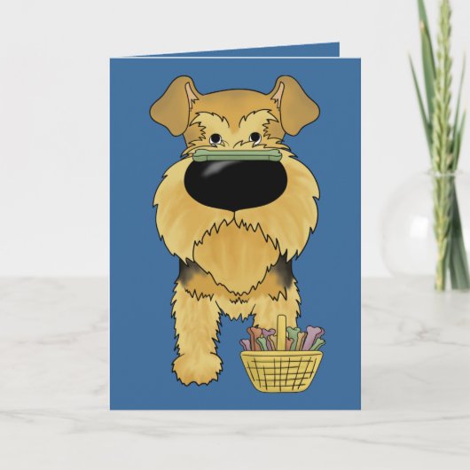 Airedale Terrier - de Jacht van het Been van Feestdagen Kaart (Voorkant)