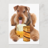 Airedale Terrier deelt een biermerk Briefkaart (Voorkant)