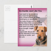 Airedale Terrier Design - Auntie gedicht Briefkaart (Voorkant / Achterkant)