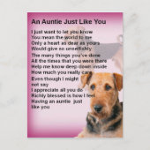 Airedale Terrier Design - Auntie gedicht Briefkaart (Voorkant)