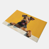 Airedale Terrier deurmat Kunst (Schuin)