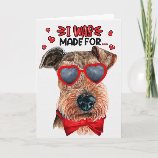 Airedale Terrier die van je Valentijn houdt Feestdagen Kaart (Voorkant)