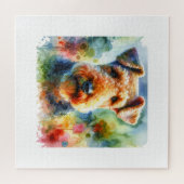 Airedale Terrier Dog 210724AREF119 - Watercolor Legpuzzel (Horizontaal)