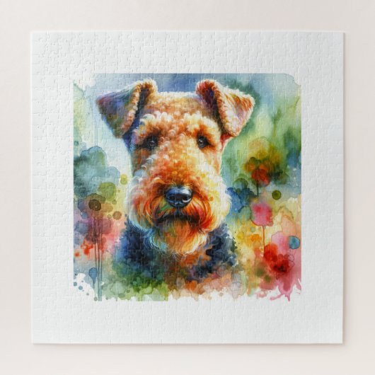 Airedale Terrier Dog 210724AREF119 - Watercolor Legpuzzel (Verticaal)