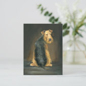 Airedale Terrier Dog Art Briefkaart (Staand voorkant)