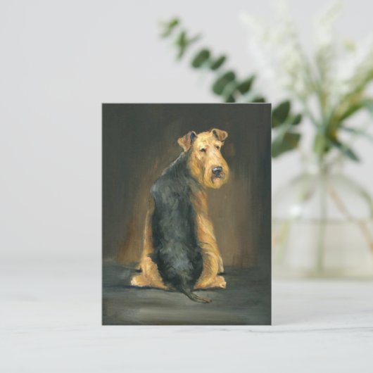 Airedale Terrier Dog Art Briefkaart (Staand voorkant)