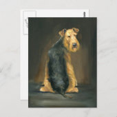 Airedale Terrier Dog Art Briefkaart (Voorkant / Achterkant)