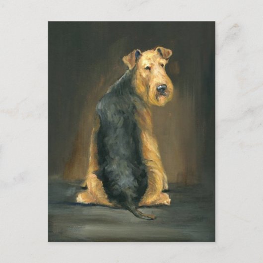 Airedale Terrier Dog Art Briefkaart (Voorkant)