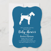 Airedale Terrier Dog Baby shower Blue Boy Kaart (Voorkant)