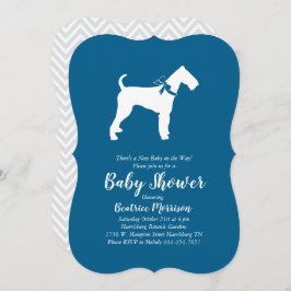 Airedale Terrier Dog Baby shower Blue Boy Kaart