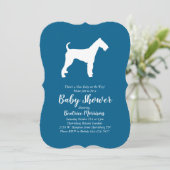 Airedale Terrier Dog Baby shower Blue Boy Kaart (Staand voorkant)