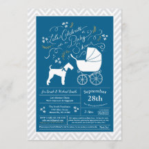 Airedale Terrier Dog Baby shower Blue Boy