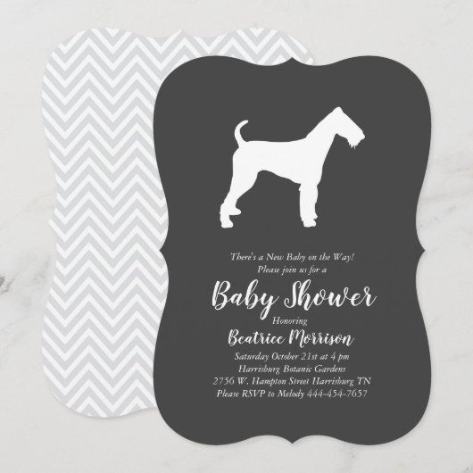 Airedale Terrier Dog Baby shower Geslacht Neutraal Kaart (Voorkant / Achterkant)
