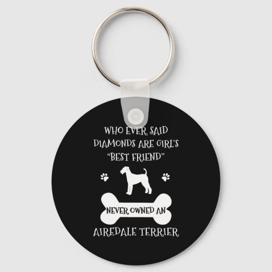 Airedale Terrier Dog Best Friend Sleutelhanger (Voorkant)