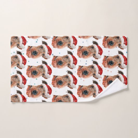 Airedale Terrier Dog Breed Christmas Handdoek (Handdoek)