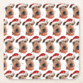 Airedale Terrier Dog Breed Christmas Kartonnen Onderzetters (Voorkant)