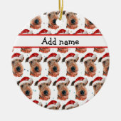 Airedale Terrier Dog Breed Christmas Keramisch Ornament (Voorkant)