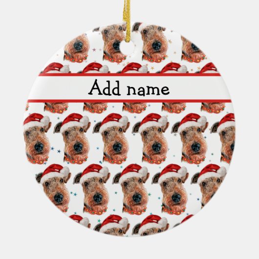 Airedale Terrier Dog Breed Christmas Keramisch Ornament (Achterkant)
