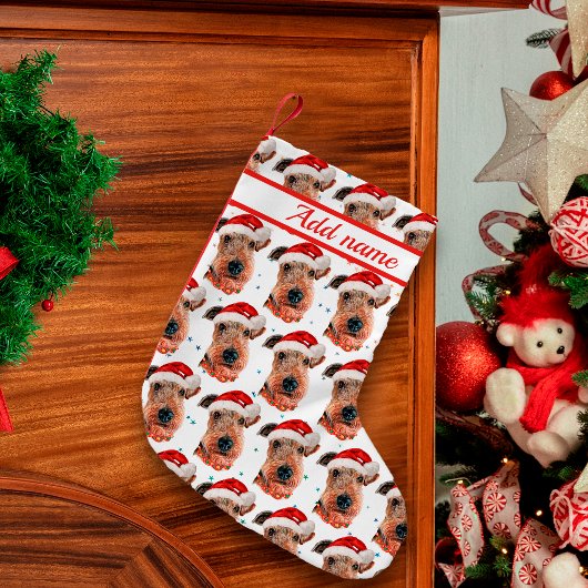 Airedale Terrier Dog Breed Christmas Kleine Kerstsok