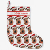 Airedale Terrier Dog Breed Christmas Kleine Kerstsok (Voorkant)