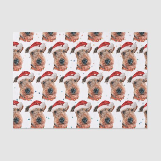 Airedale Terrier Dog Breed Christmas Tissuepapier (Voorkant)