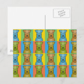 Airedale Terrier Dog Cartoon Pop-Art Briefkaart (Voorkant / Achterkant)