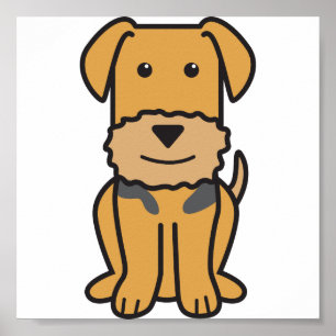Airedale Terrier Dog Cartoon Poster