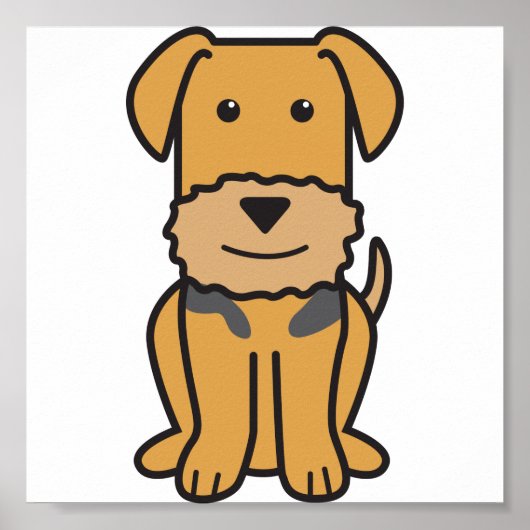 Airedale Terrier Dog Cartoon Poster (Voorkant)