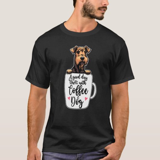 Airedale Terrier Dog Coffee Mok Dog T-shirt (Voorkant)