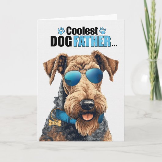 Airedale Terrier Dog Coudest Dad Vaderdag Feestdagen Kaart (Voorkant)