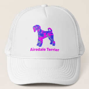 Airedale Terrier Dog Cute Pink Silhouette Custom Trucker Pet