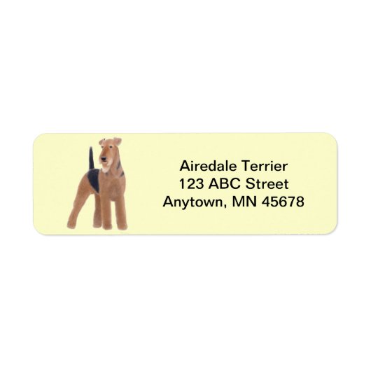 Airedale Terrier Dog Etiket (Voorkant)