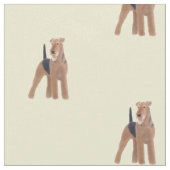 Airedale Terrier Dog Fabric Stof (Close Up)