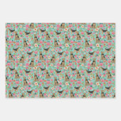 Airedale Terrier Dog Floral Inpakpapier Vel (Voorkant)