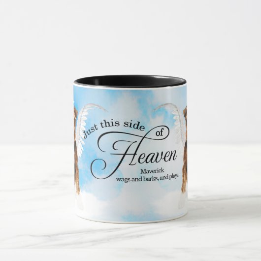 Airedale Terrier Dog Heaven Personalized Memorial Mok (Midden)