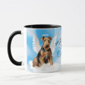 Airedale Terrier Dog Heaven Personalized Memorial Mok (Links)