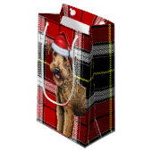 Airedale Terrier Dog Holiday Plaid Kerstmis Klein Cadeauzakje (Voorkant Gekanteld)