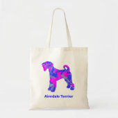 Airedale Terrier Dog Hot Pink & Blue Tote Bag (Voorkant)